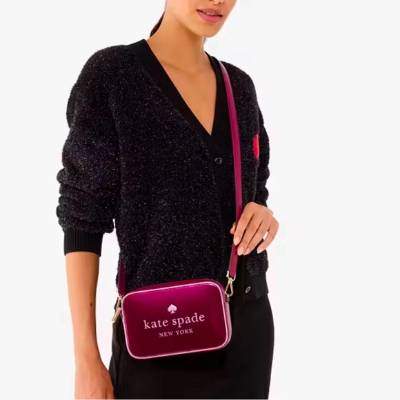 Kate Spade Oh Snap Mini Camera Bag Dark Raspberry - Picture 12 of 16